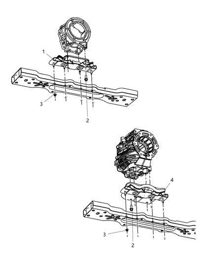 2007 Dodge Nitro Bracket And Insulator Transmission Support Diagram for 52125138AC