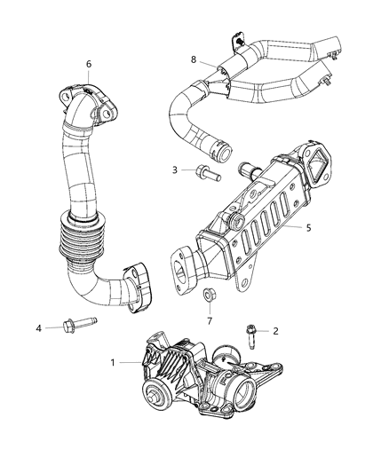 2019 Jeep Wrangler EGR Cooling System Diagram 1 - Thumbnail