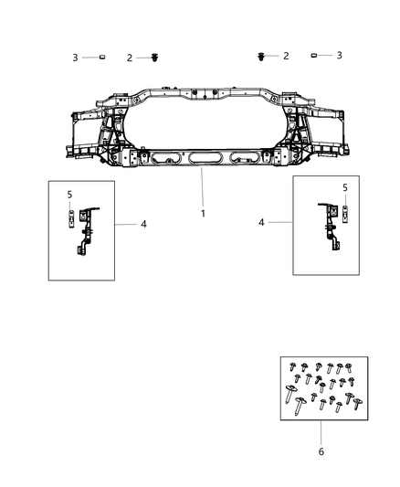 2012 Ram 3500 Radiator Support, Front Diagram for 68050996AE