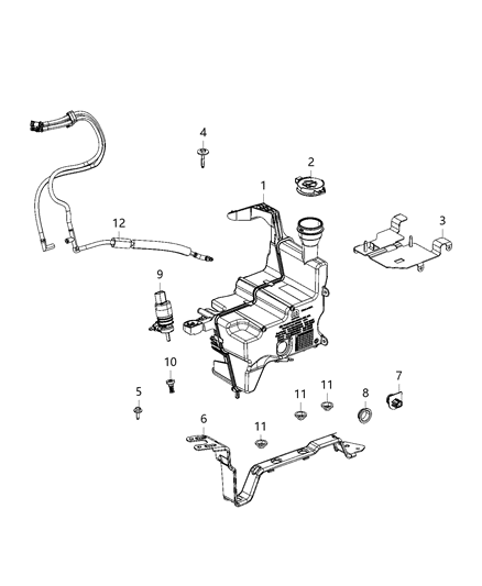 2021 Jeep Wrangler Reservoir, Windshield Washer Diagram 3 - Thumbnail