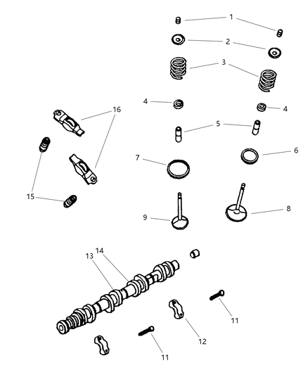 2005 Jeep Grand Cherokee Camshaft & Valves Diagram 2 - Thumbnail