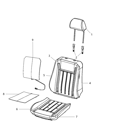 2011 Dodge Charger Front Seat - Bucket Diagram 1 - Thumbnail