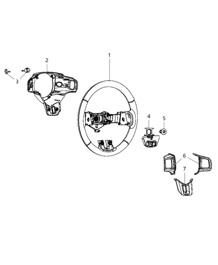 2014 Dodge Challenger Bezel Steering Wheel Diagram for 1VZ34XSAAA