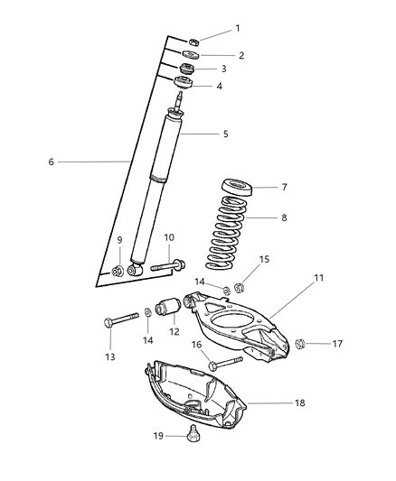 2006 Chrysler Crossfire Spring Insulator, Rear Upper Diagram for 5102311AA