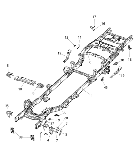 2019 Ram 3500 Pickup Frame, Complete Diagram