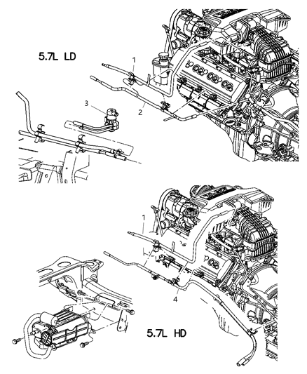 2004 Dodge Ram 3500 Emission Control Vacuum Harness Diagram 1 - Thumbnail