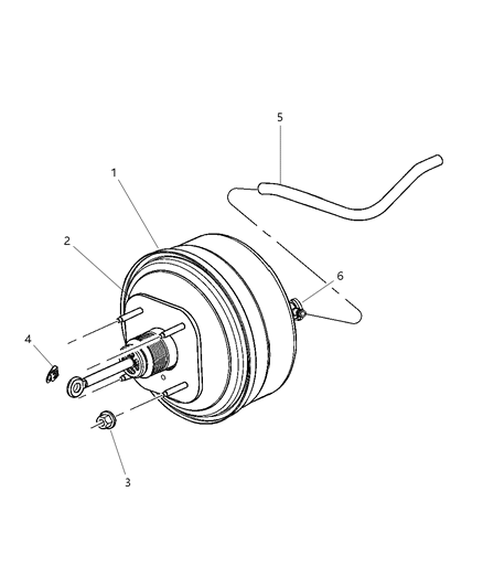 2005 Chrysler Pacifica Booster Power Brake Diagram for 4683844AB