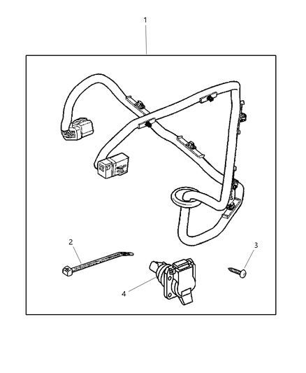 2002 Dodge Ram 3500 Regular Cab Wiring Kit - Trailer Tow Diagram 2 - Thumbnail