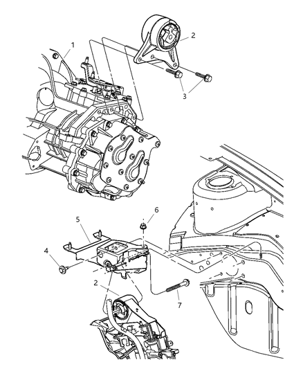 2004 Dodge Neon Mount, Transmission Diagram 3 - Thumbnail