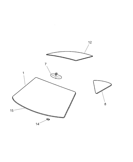 2005 Chrysler Crossfire Windshield Pad, Front Lower Diagram for 5134928AA