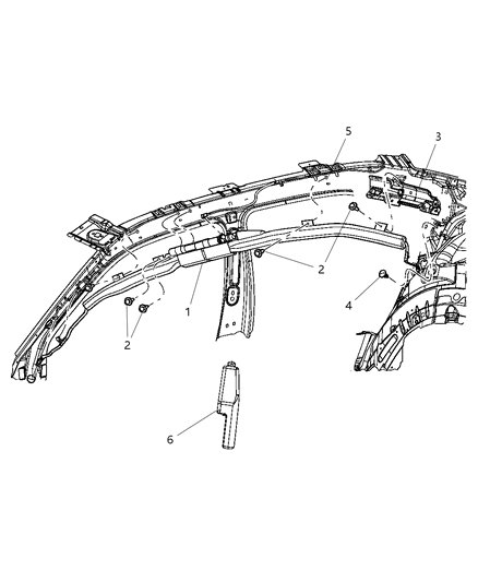 2011 Chrysler 300 Air Bag Side Curtain Diagram for 5108050AE