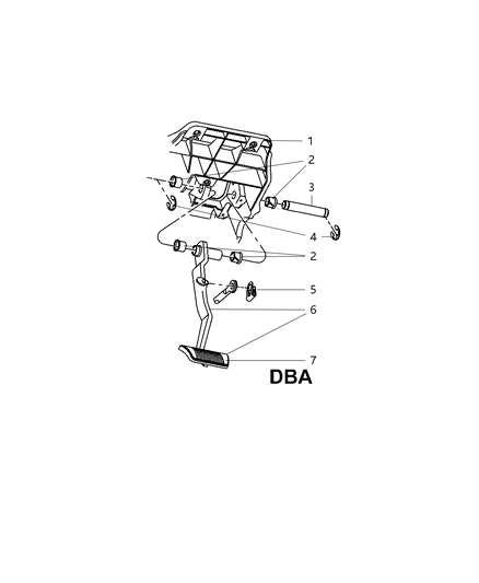 2011 Ram 1500 Pedal And Pad Brake Diagram for 52010322AF