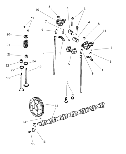 2001 Dodge Ram 2500 Regular Cab Camshaft & Valves Diagram 4 - Thumbnail