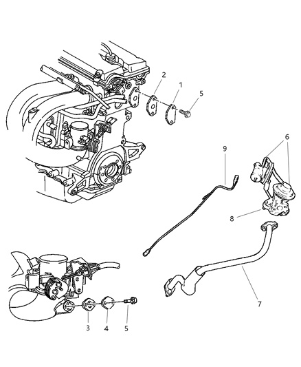 2000 Dodge Caravan EGR System Diagram 1 - Thumbnail