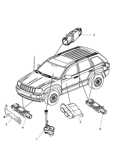 2009 Jeep Grand Cherokee Occupant Module, Front Passenger Side Diagram for 4896122AF