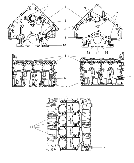 2009 Dodge Ram 2500 Engine Short Block See Note For Contents Diagram for 68044957AA