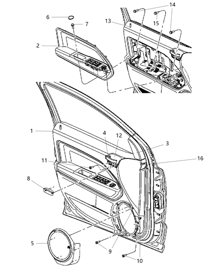2015 Jeep Compass Speaker Grille Screw Diagram for 6105189AA