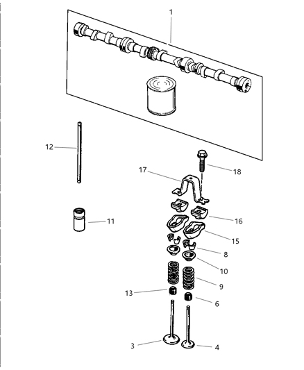 1999 Jeep Grand Cherokee Camshaft Diagram for 53010448AA
