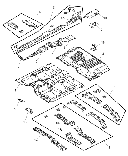 2003 Dodge Dakota Jack Bracket Diagram for 55257124AD
