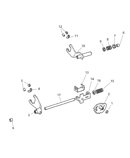 2002 Dodge Dakota Fork Range Diagram for 5019537AB