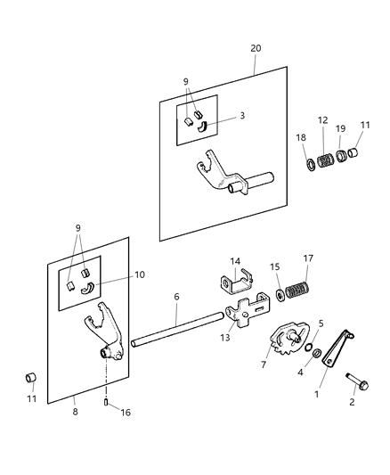 2004 Jeep Grand Cherokee Fork & Rail Diagram 1 - Thumbnail