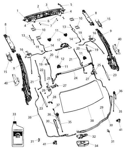2012 Chrysler 200 Bracket Bulkhead Diagram for 4389864AD