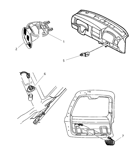 2001 Dodge Durango Bracket Dome Lamp Diagram for 56045276AA