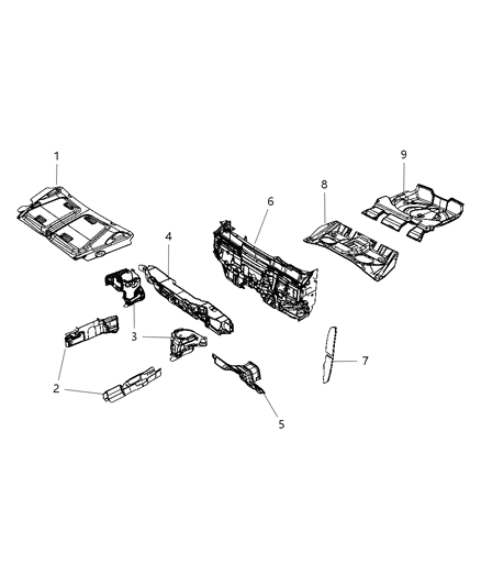 2009 Dodge Caliber Silencer Spare Tire Well Diagram for 4680622AA