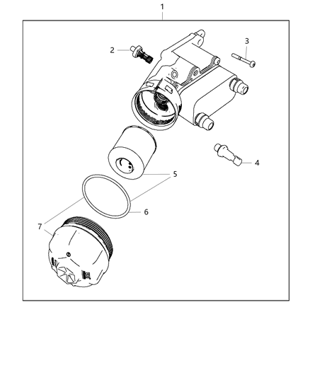 2017 Dodge Journey Engine Oil , Filter , Adapter And Housing / Oil Cooler & Hoses / Tubes Diagram 2 - Thumbnail