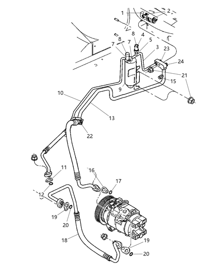 2004 Chrysler Pacifica Line A/C Discharge Diagram for 5005271AB
