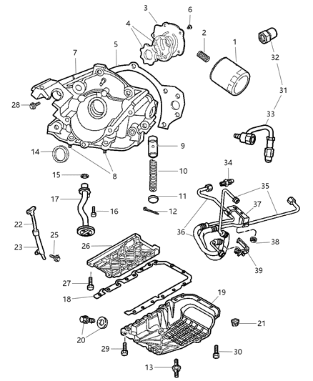 2003 Dodge Intrepid Engine Oiling Diagram 2 - Thumbnail