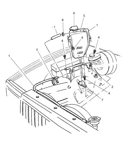 1999 Jeep Cherokee Bottle, Coolant Recovery Diagram 2 - Thumbnail