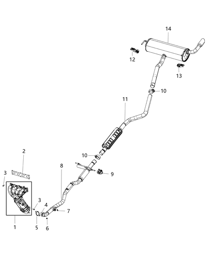 2017 Jeep Cherokee Exhaust System Diagram 2 - Thumbnail