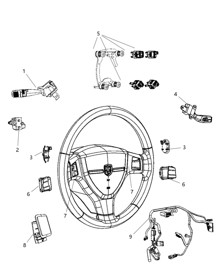 2010 Dodge Ram 3500 Switch Multifunction Diagram for 56046114AC