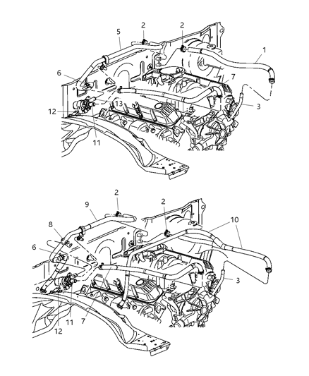 2001 Dodge Durango Plumbing - Heater Diagram 2 - Thumbnail