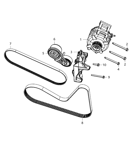 2007 Chrysler Sebring Mount Bracket Diagram for 4891616AA