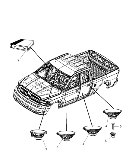 2011 Ram 3500 Cab Chassis Speakers & Amplifier Diagram