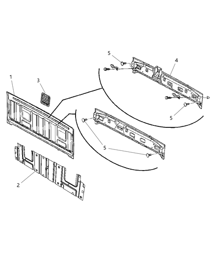 2013 Ram 3500 Cab Chassis Aperture Panel And Pillar Supports - Cab Back Diagram
