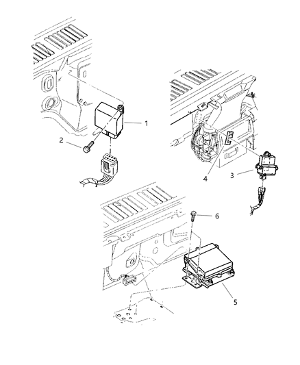 1997 Jeep Wrangler Module Air Bag Control Diagram for 56010105AB