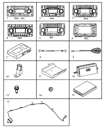 2006 Dodge Ram 1500 Radio AM/FM With CD And Equalizer Diagram for 5064174AC