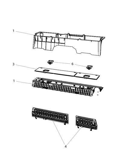 2009 Dodge Ram 3500 Pickup Rear Storage Compartment Diagram