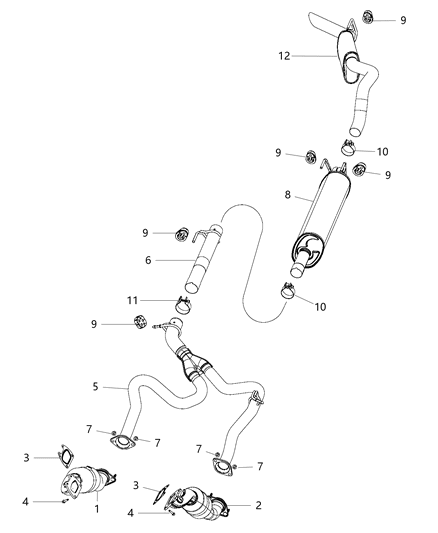 2017 Ram 1500 Exhaust System Diagram 1 - Thumbnail