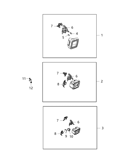 2021 Jeep Wrangler Lamps - Rear Diagram 2 - Thumbnail
