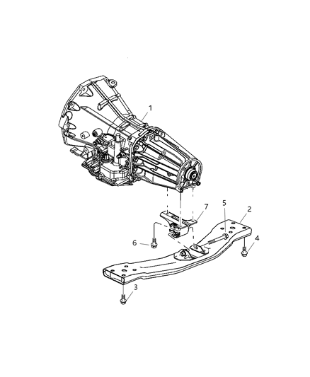 2004 Jeep Liberty Rear, Transmission Mounting Diagram 6 - Thumbnail
