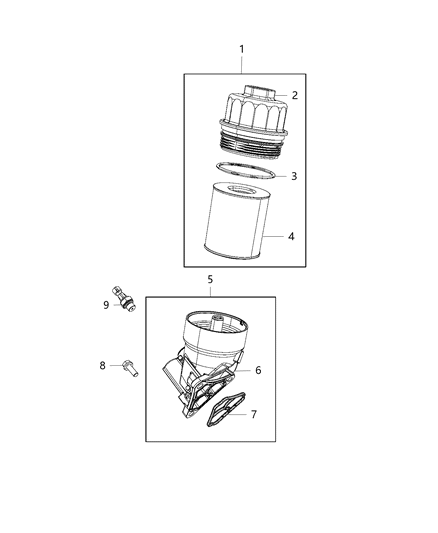 2015 Jeep Renegade Engine Oil Filter & Housing / Cooler Diagram 2 - Thumbnail