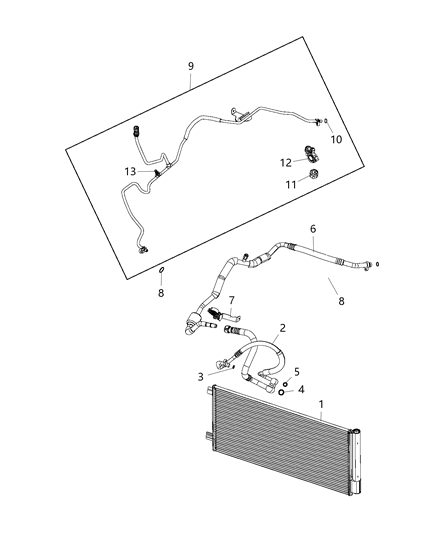 2015 Jeep Renegade Line A/C Suction Diagram for 68335146AA