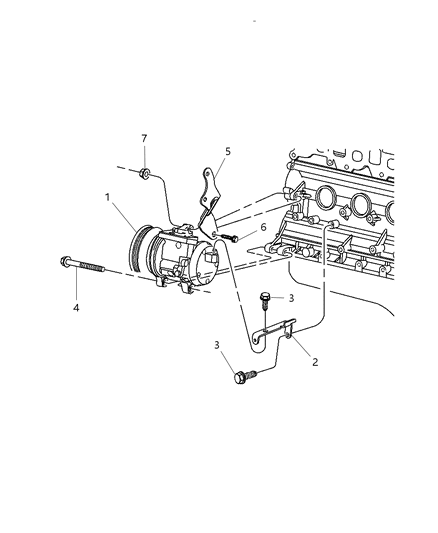 2003 Jeep Wrangler Compressor, Mounting Diagram 2 - Thumbnail