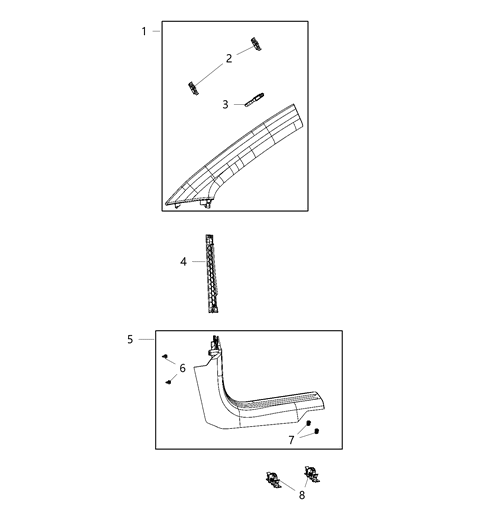 2021 Jeep Compass Interior Moldings And Pillars Diagram 1 - Thumbnail