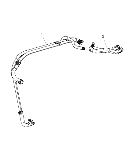 2016 Jeep Wrangler Hose Heater Core Jumper Diagram for 55111446AC