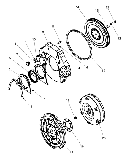 1998 Dodge Ram 3500 Regular Cab Flywheel And Torque Converter Diagram 2 - Thumbnail
